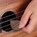 Engraved Personalized Wood Guitar Picks Box, Shaped Plectrum Container with 3 Standard Picks (To Dad)