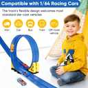 Flexible Race Track for Kids, 16.5 Ft Flex Track Set with 4 Cars & 4 Suction Cups | Roll Up Race Car Track for Indoor & Outdoor Play | Portable Toy Car Ramp Track for Boys & Girls| Birthday Gift