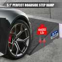 Heavy Rubber Curb Ramps, 5.1" Rise Height, 3 Tons(6600 LB), 2 PC, for Slope Ramps Driveway Curb Sidewalk Threshold, Suitable for Curb, Vehicle, Motorcycle, Bike, Wheelchair (5.1 inch Height, Black)