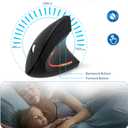 Wireless Ergonomic Mouse, 2.4G Wireless Vertical Ergo Mouse, 800/1200/1600 Adjustable DPI,6 Buttons Ergonomic Mouse for Laptop/MacBook/PC/Desktop-Black