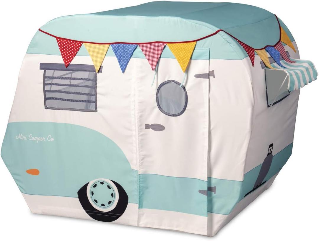 MindWare Camper Playhouse – Pretend, Indoor Fort for Kids – 43 x 55 x 36 inch Play Set Made of Cotton Canvas – Easy Assembly & Simple to Clean