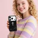 Magnetic for iPhone 17 Pro Case Christian Cross Marble Phone Case, Black Marble Jesus Faith Shockproof Slim Soft TPU and Hard PC Protective Cases Compatible with MagSafe Gift for Religious