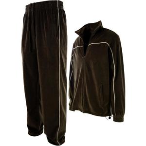 ChoiceApparel Mens Velour Tracksuit with Zippered Pockets (XX-Large, 204-brown)