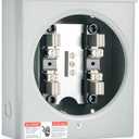 Relaxweex 100a, 4 Jaw Meter Base Meter Socket, 600v 1 Phase 3 Wire Ringless Type, with Horn Bypass, Suitable for Overhead/Underground Feed (8.7 x 7.5 x 3.2 Inch)