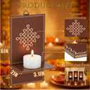 Wenqik 12 Pcs Diwali Wooden Candle Holder for Wall Decor, Indian Decor