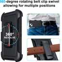 Black Case for iPhone 13 Case with Belt Clip Holster, Heavy Duty iPhone 13 Cases Protective, Shockproof Defender Phone Cover for iPhone13 6.1 inch