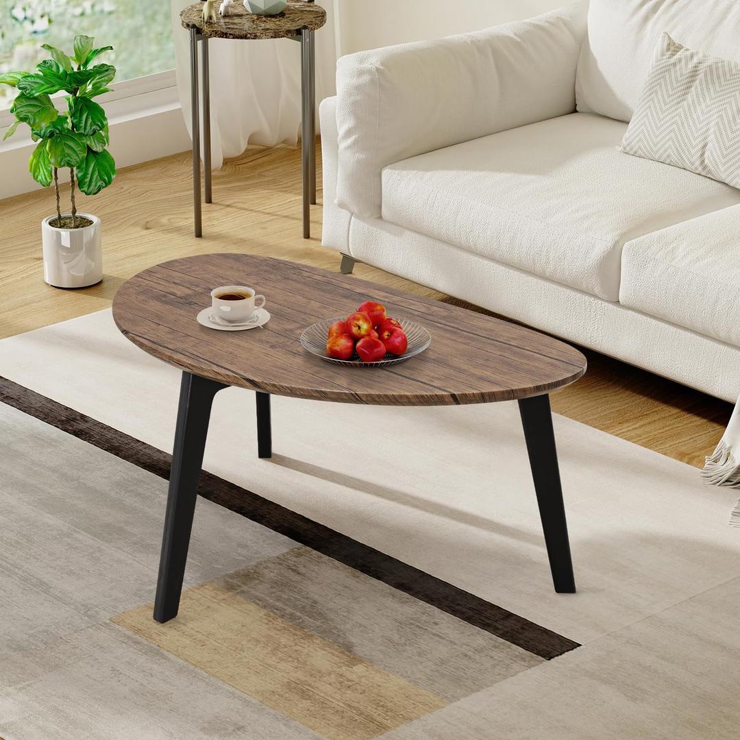 Modern Coffee Table Coffee Tables for Space Unique Simple Oval Center Table with Wood Frame for Living Room 19" D x 34" W x 16" H Modern Coffee Table Coffee Tables for Space Unique Simple Oval Center Table with Wood Frame for Living Room 19" D x 34" W x 16" H