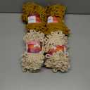 Threlaco 4 Pack Finger Loops Yarn Bulk Soft Chunky Yarn 400 G/ 4 Skeins for Mothers Day Beginners Knitting No Needles or Hooks(Beige, Brown)