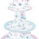 3 x 3-Tier Mahjong Cupcake Stand Mahjong Theme Party Supplies Mahjong Birthday Cupcake Holder Cardboard Dessert Display Stand Tower for Birthday Game Night Themed Party Supplies