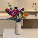 2 x White Ceramic Vase 8" H - Small Flower Vase for Pampas Grass, Office Desk Decor, Minimalist Home Decor for Bedroom, Kitchen Shelf, Restaurant Table Centerpiece