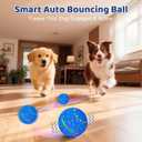 Interactive Dog Toys Dog Ball - 3 Modes Auto Rolling & Bouncing Ball with RGB Light, Durable E-TPU Play Ball for Small Medium Dogs(Blue)