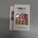 2 x Press on Nails Square - Orange French Tip Fake Nails with Chrome Design - Glossy Full Cover Stick on False Nails - for Women 24 Pcs