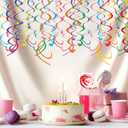 48Piece Multi-Color Paper Swirl Decorations Hanging Party Swirls for Birthday, Baby Shower, Wedding & Celebration Decor