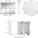 36 Inch Cyprus Bathroom Medicine Cabinet, Durable Pre-Assembled Wall Mounted Cabinet w/Frameless Mirrored Doors, White Design House, 597500