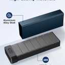 HEIYING 7 Days Pill Organizer with Aluminum Shell for One Week Capacity, Portable Metal Pill Case to Hold Vitamin, Medicine, Supplements