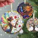 5 x Christmas Ornaments, 3.5 Inch Ceramic Fairy Hanging Ornament, Christmas Tree Ornaments, Gifts for Girlfriend, Xmas Gifts, Unique Gift Idea, Perfect for Holiday Party, Tree, Window, Wall Decor