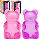 2 Packs Gummy Bear Toys, Stress Bear Squishy Ball, Sugar Filled Squishy Toys, High Density Squeeze Balls for Students Calming - Ultra-Soft Decompression Venting Toys
