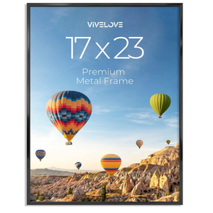 Vivelove 17x23 Metal Picture Frame, Black Aluminum Picture Frames with Tempered Glass, Wall Mounting Horizontally or Vertically, for Hanging Diploma, Certificates and Decor for Wall-1Pack
