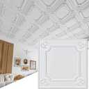 Art3d Drop Ceiling Tiles 24x24 in White (12-Pack, 48 Sq.ft), Wainscoting Panels Glue Up 2x2