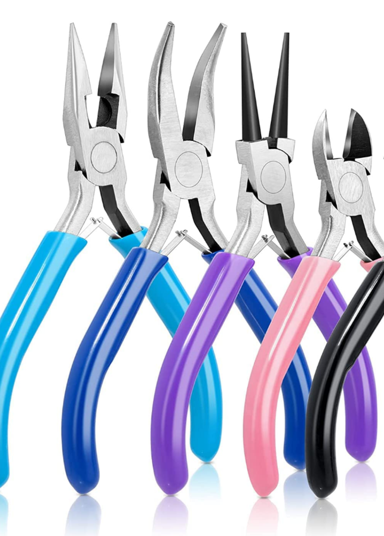 4 Packs Jewelry Pliers Set, Jewelry Making Tools with Needle ,Round ,Chain ,Bent Nose Pliers/Zipper Pliers, Jewelry Making Supplies Repair/ Cut Kits for Crafting200+ bought in past month