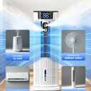 Portable Air Conditioners, 4 in 1 Evaporative Air Cooler, 1000ML Tower Fan with Remote, 3 Wind Speeds&Turbo Mode, 25ft/s, 2 Cool Mist,10H Timer, 90° Oscillation Portable AC for Home, Office(White)