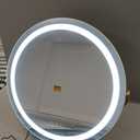 Hasipu Vanity Mirror with Lights, 23.6" LED Large Makeup Mirror, Lighted Makeup Mirror with Lights, Smart Touch Control 3 Colors Dimmable Round Mirror 360Rotation White