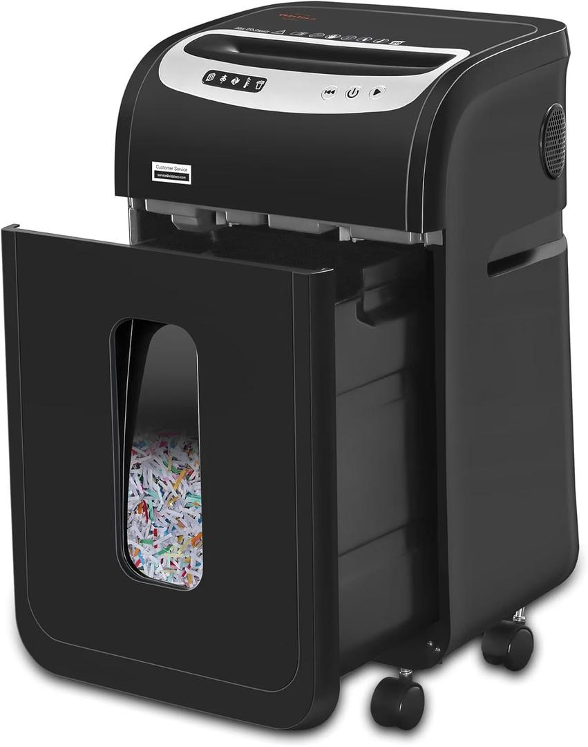 Paper Shredder for Home Office Heavy Duty with 60 Mins Running with US Patented Cutter, Shred CD/Card with Extra Large Bin, AUTO Jam Proof(ETL) (20-Sheet Cross Cut)