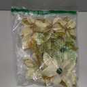 24 Pcs Christmas Poinsettia Flowers Artificial with Clips, 5.9" Christmas Decor Glitter Poinsettia Flowers for Christmas Tree New Year Wedding Party Wreath DIY Garland Decor (Gold)