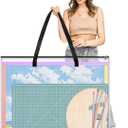 ZKOO 20x26 Inches Art Portfolio Bag, Portfolio Folder for Artwork with Zipper and Handle Mesh Folder Organizers, Artwork Storage Case for Poster, Scrapbook, Keepsake and Bulletin Board (Black)