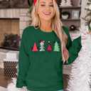 JINTING Christmas Sweatshirt for Women Christmas Tree Pullover Xmas Holiday Crewneck Sweatshirts Long Sleeve Top Green Medium (Green, M)