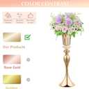 10Pcs/Set Flower Centerpiece Table Decorations Gold Trumpet Vases with Crystal Bead for Wedding Centerpieces Birthday Party Event Home Decor