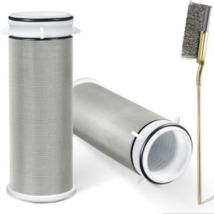 Enhon 2 Pieces Spin Down Sediment Filter with Brush, Spin Down Sediment Filters Replacement Cartridge Compatible with ISpring FWSP50 FWSP50SL/FWSP100 Clear Water Filter