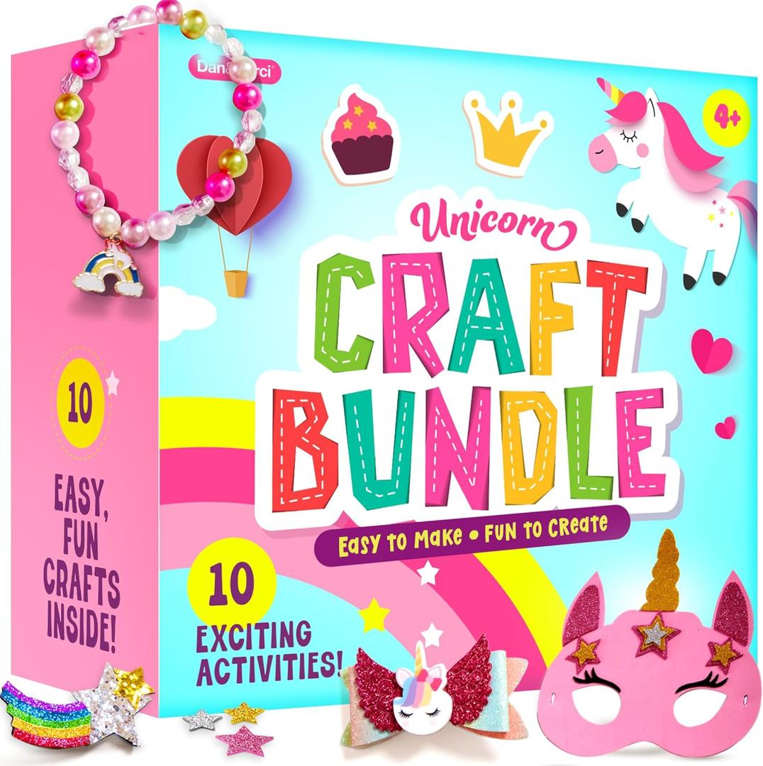 Unicorn Craft Kit for Girls - 10 Projects - Gifts for 5 Year Old Girl - Arts and Crafts for Kids 4-8 - Toys for Ages 5-7 - 4 5 6 7 8 Year Old Girl Birthday Gift - Unicorn Toys for Girls Age 4-6