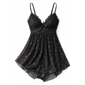 Avidlove Women Lingerie Lace Babydoll Mesh Nightgown Chemise Boudoir Nighty Sleepwear,S