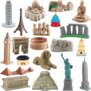 ONEST 20 Pieces Mini World Building Model Playsets Famous Architecture Figurines Toys for Boys and Girls