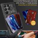 Vihibii for Samsung Galaxy S23 Ultra Case with Card Holder (4 Cards) & Sliding Camera Cover & Kickstand, Shockproof Rugged Hard Back & TPU Edge Wallet Cover for Galaxy S23 Ultra 5G 6.8" 2023, Black