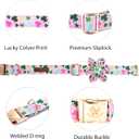 Elegant little tail St Patrick's Dog Collar with Flower Green Cute Colver Cotton Shamrock Pet Collar Trefoil Puppy Collar Flower Holiday Adjustable Cotton Pet Collar for Small Medium Large Dogs