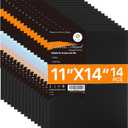 CONDA Black Canvases for Painting 11x14 inch, Pack of 14,100% Cotton Acid-Free, Canvas Panels, 8 oz Gesso-Primed, Art Boards for Oil & Acrylic Painting