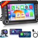 (4G RAM 64G ROM) Car Radio for VW Passat MK5 MK6 Jetta Golf tiguan, Android 13 7 Inch 5G WiFi Volkswagen Stereo Support Carplay/Android Auto,GPS Navigation with Bluetooth,Backup Camera,SWC/FM Radio
