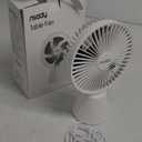 Miady USB Desk Fan, Upgraded 5000mAh Portable Desktop Fan 135Auto-Oscillating 3 Speeds Mini Cooling Personal Table Fan for Home Office Travel Camping Outdoor (White)