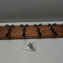 Coat Rack Wall Mount, Wooden Heavy Duty Coat Rack for Wall,6 Triple Coat Hanger Hooks for Hanging Coats,Jacket,Hat,Clothes (Brown, 6 Hooks)