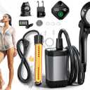 2026 Upgraded Portable Camping Shower with Heater,2000W Camping Water Heater with Shower Head 3 Spray Modes,6000mAh Rechargeable Camping Shower Pump with LED Display,Outdoor Heated Camp Shower for Car