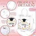 Resholder 24 Pcs Graduation Gift Bags Bulk 2026 Congrats Grad Clear Multicolor Floral Reusable PVC Bags with Handles for High School, College, Graduation Party Favors, 8x8x3.15 Inch