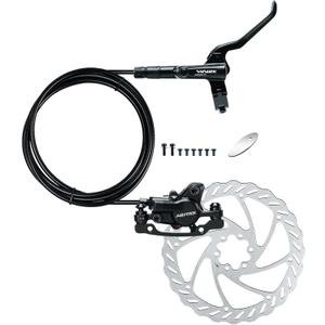 MTB Hydraulic Disc Brakes Set, Mountain Bike Right Rear 1450mm Brake Aluminum Alloy Levers with Calipers PM/is Adapter and 160mm Rotor Fit E-Bike(Pred Bled/Pads Included