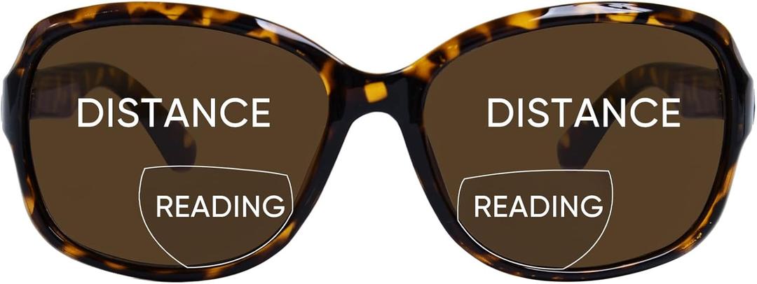 Bifocal Sunglasses for Women Oversized Reading Sunglasses Trendy Outdoor Readers Sun glasses UV400 Protection (Tortoise)