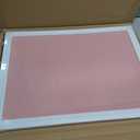 DOLLAR BOSS Bulletin Board with Linen 24'' x 18'' White Framed Cork Boards for Walls, Photo Display Pin Board, Decorative Corkboard for Office Home School Girls Dorm Decor with 10 Pushpins, Pink