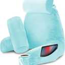 Nestl Reading Pillow with Shredded Memory Foam Includes 2 Neck and Lumber Support Pillows, Designed for Sitting Up in Bed and Couch, Back and Arms Adjustable Support for Adult & Teens, Light Blue