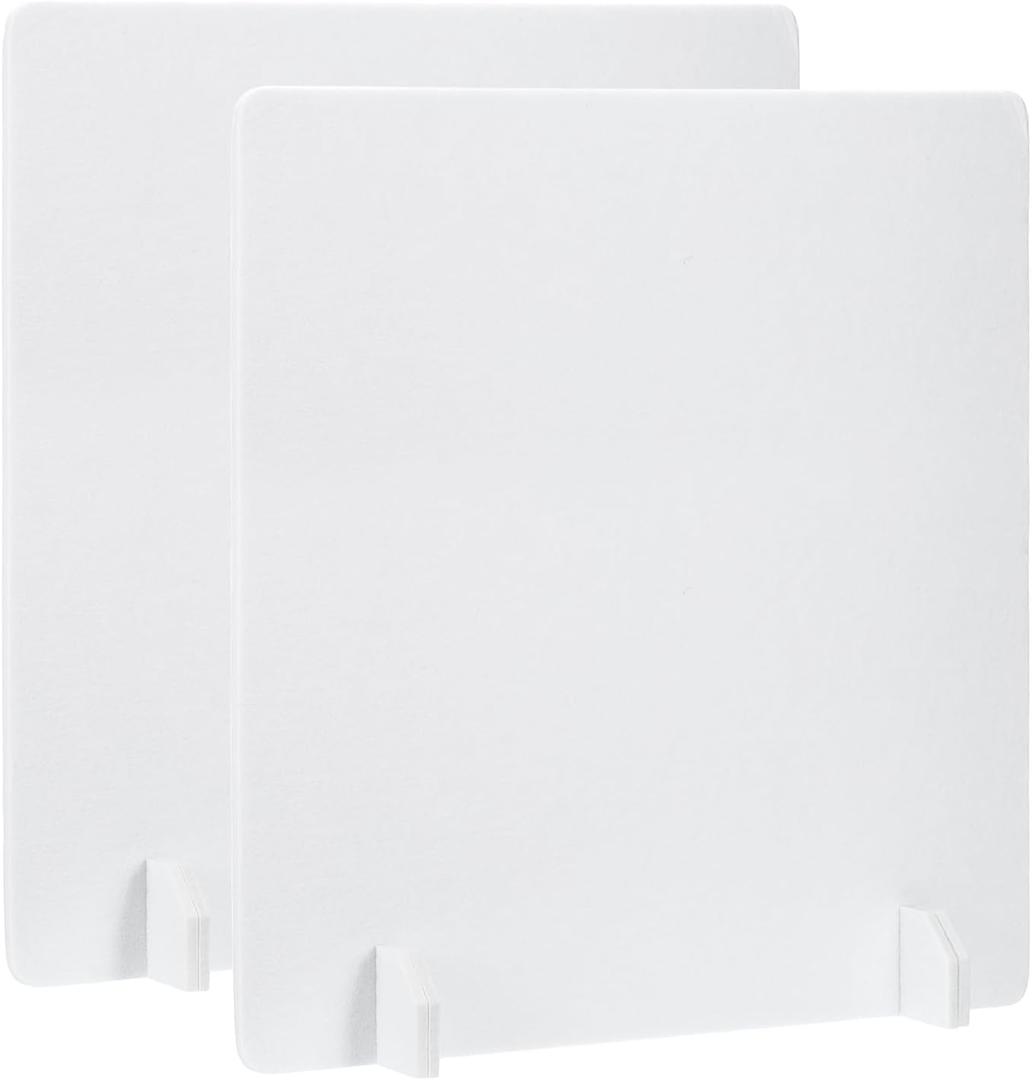PATIKIL Desk Dividers 24x24 2 Pack Desk Privacy Panel Pure White Style C