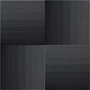Carpet Tiles, Carpet Squares, Office Carpet Tiles Removable, Carpet Tile Flooring for Basement, 20" x 20" Berber (Loop Pile), Gradient Black, 0.24" Pile Height (12 Tiles, 32 sqft/Box)