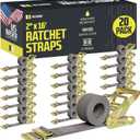 E Track Ratchet Straps Cargo Tie-Downs, (Pack of 20) 2 x 16 Heavy Duty Grey Tie-Down Rachet Straps, Strong Ratchet Strap, E Track Spring Fittings, Tie Down Motorcycle